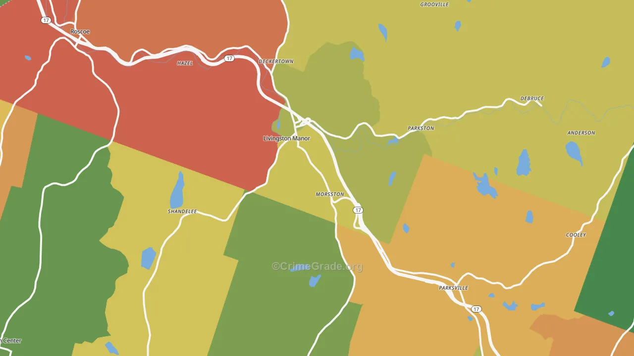 Livingston Manor, NY Map of Assault Rates