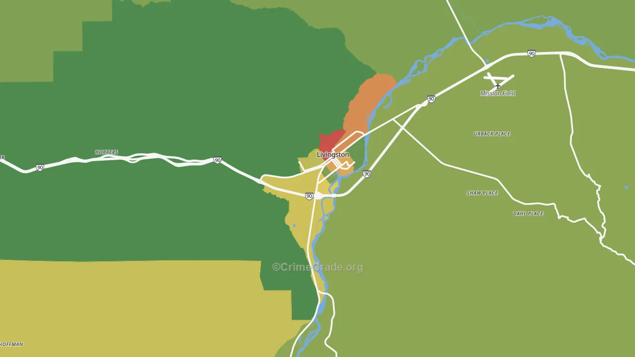 Livingston, MT Map of Assault Rates