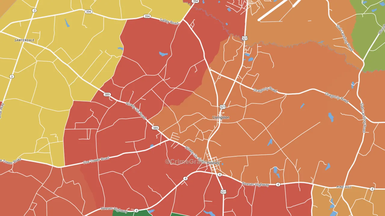 Livingston, SC Map of Assault Rates