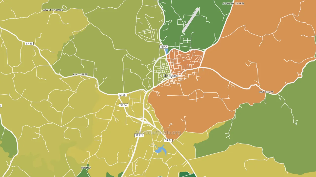 Livingston, TN Map of Assault Rates