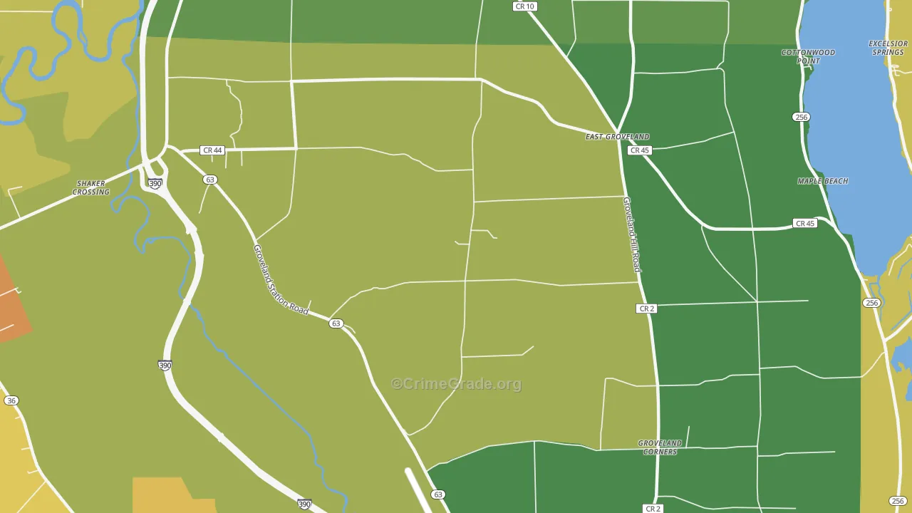 Livonia Center, NY Map of Assault Rates