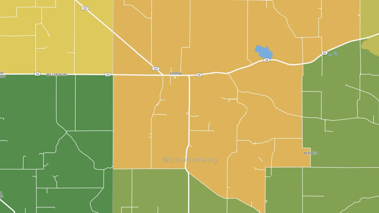 Livonia, IN Map of Assault Rates
