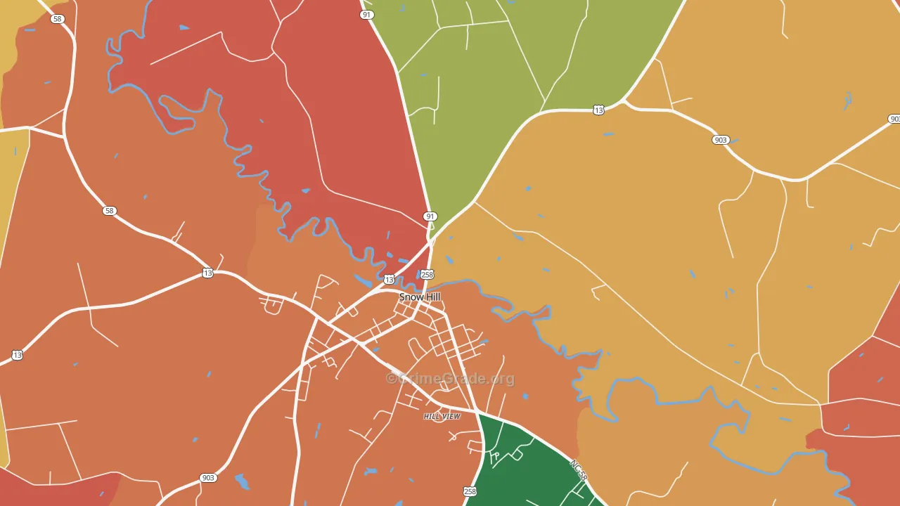 Lizzie, NC Map of Assault Rates