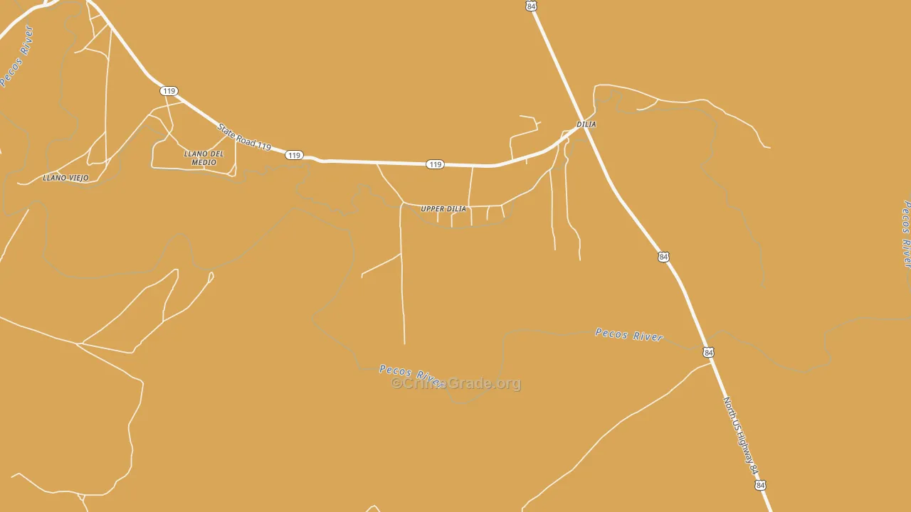 Llano Del Medio, NM Map of Assault Rates