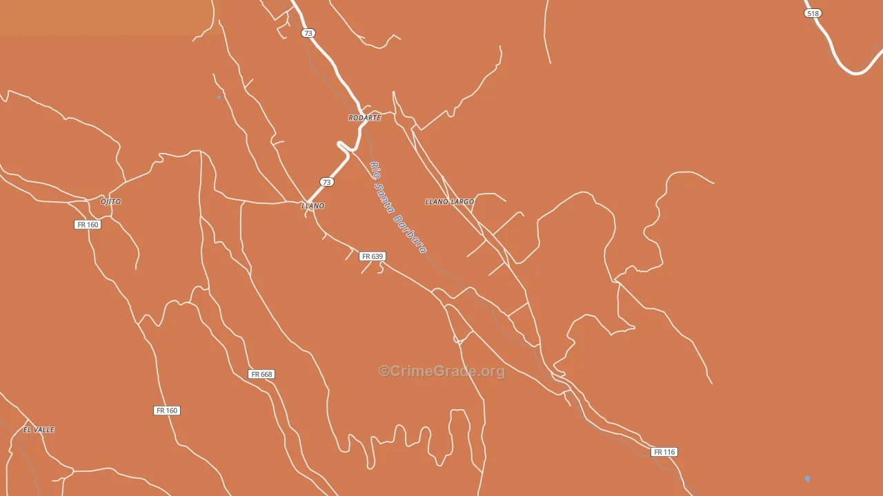 Llano Largo, NM Map of Assault Rates