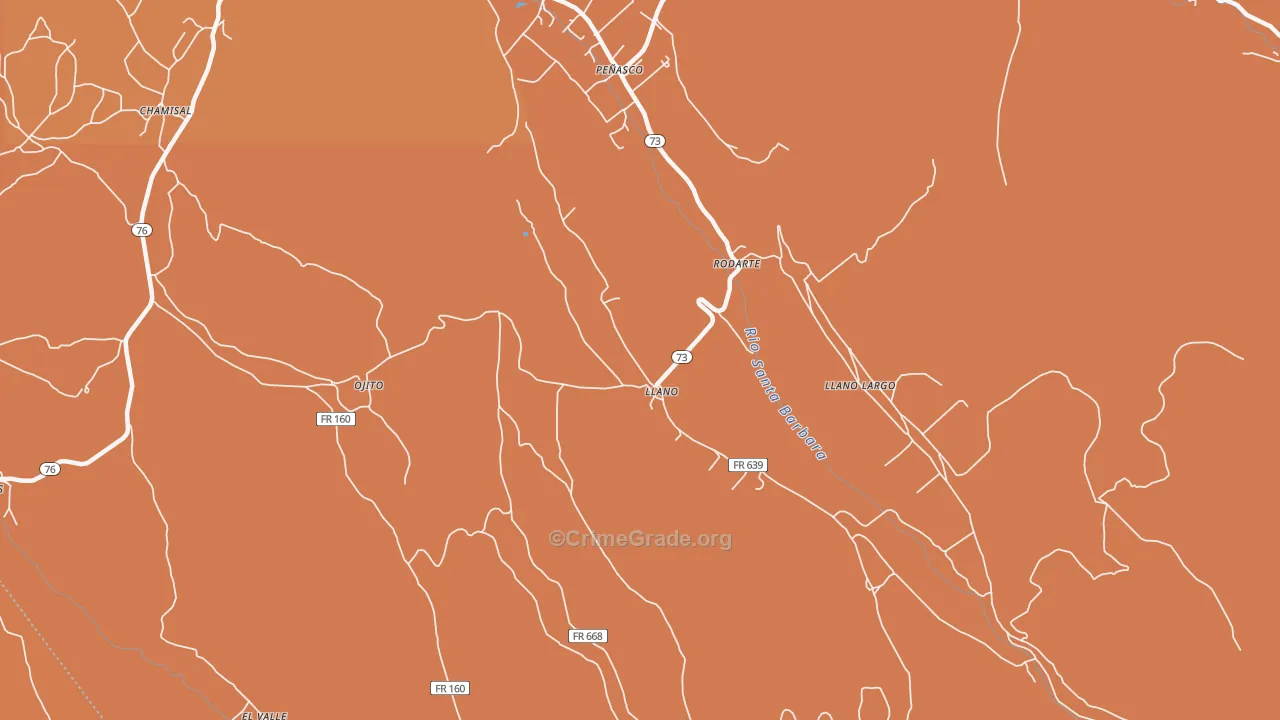 Llano, NM Map of Assault Rates