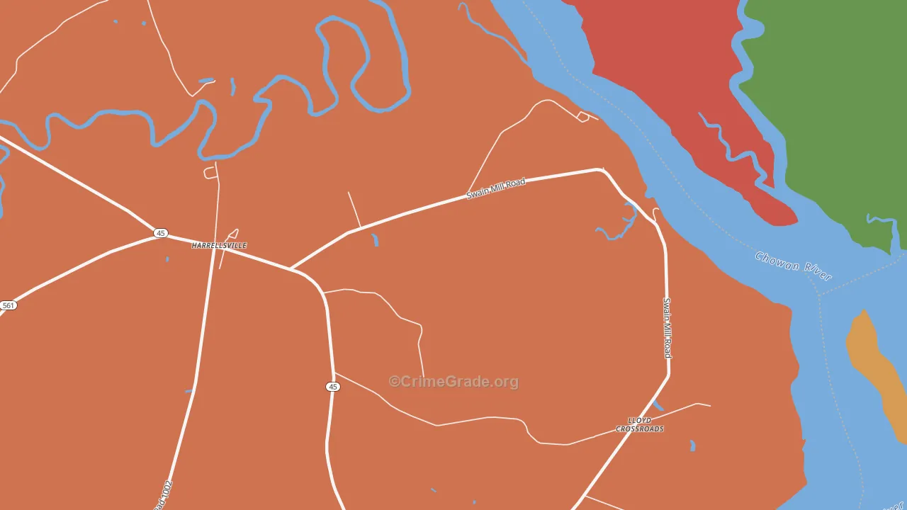Lloyd Crossroads, NC Map of Assault Rates