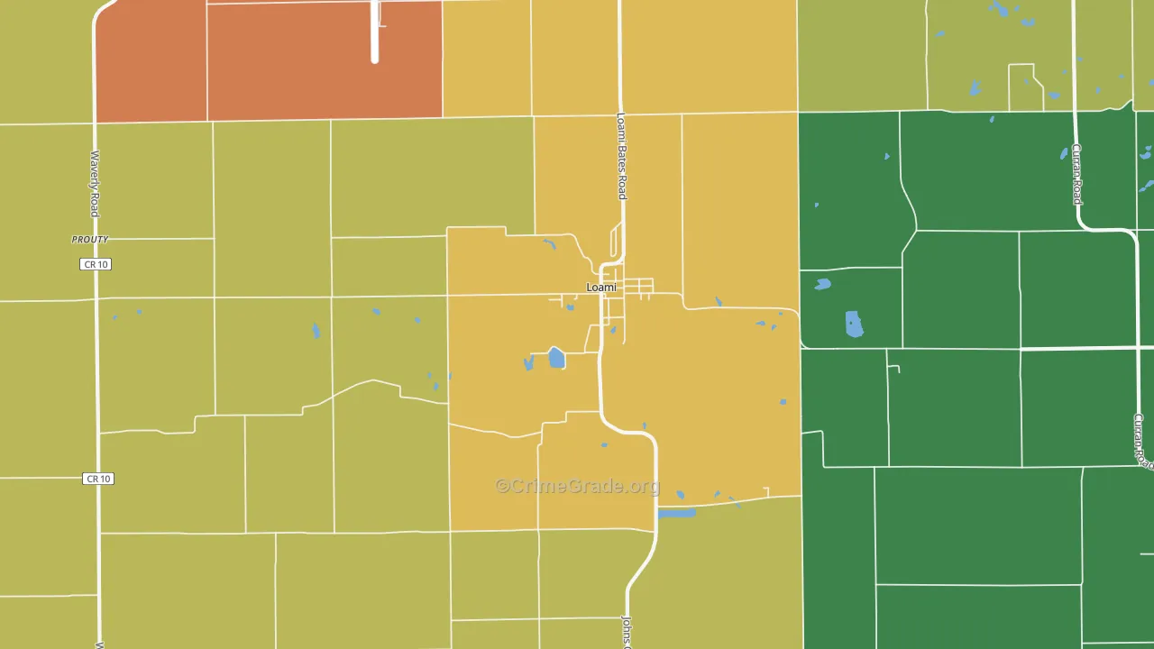 Loami, IL Map of Assault Rates