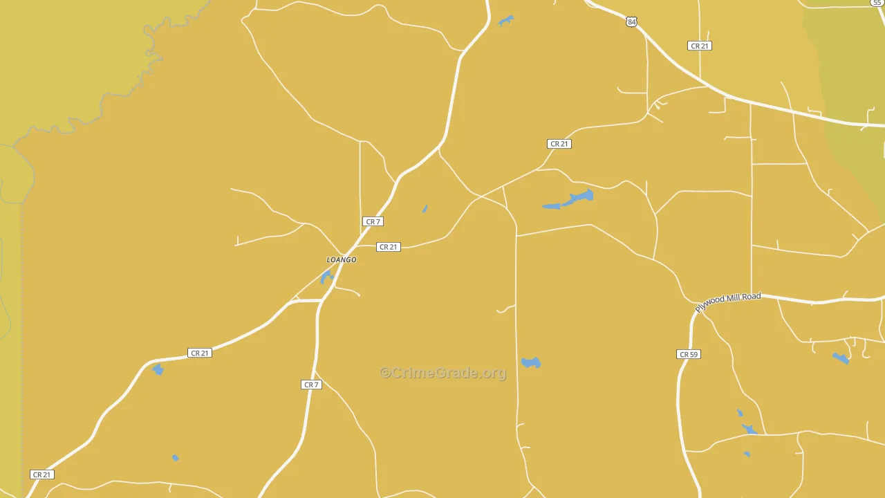 Loango, AL Map of Assault Rates