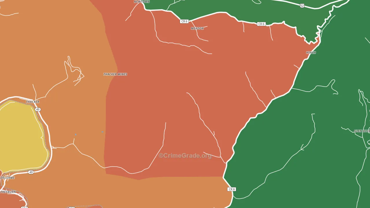 Lobata, WV Map of Assault Rates