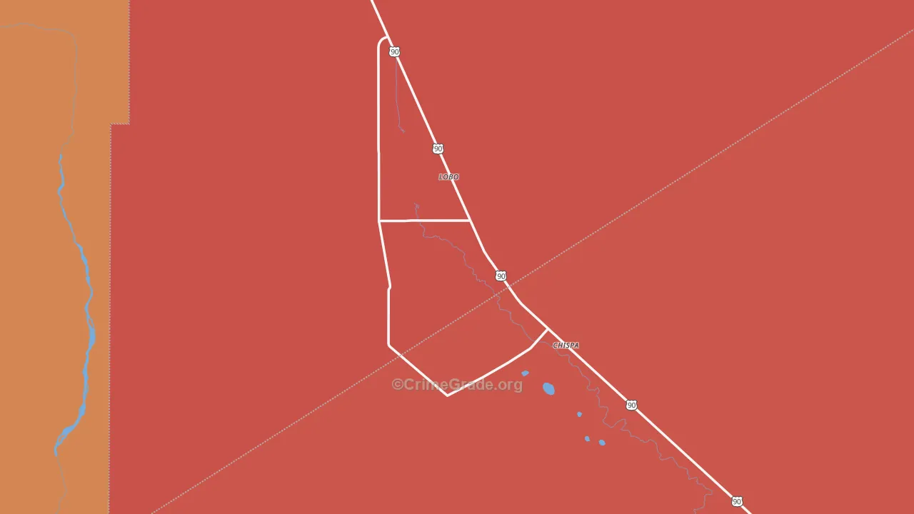 Lobo, TX Map of Assault Rates