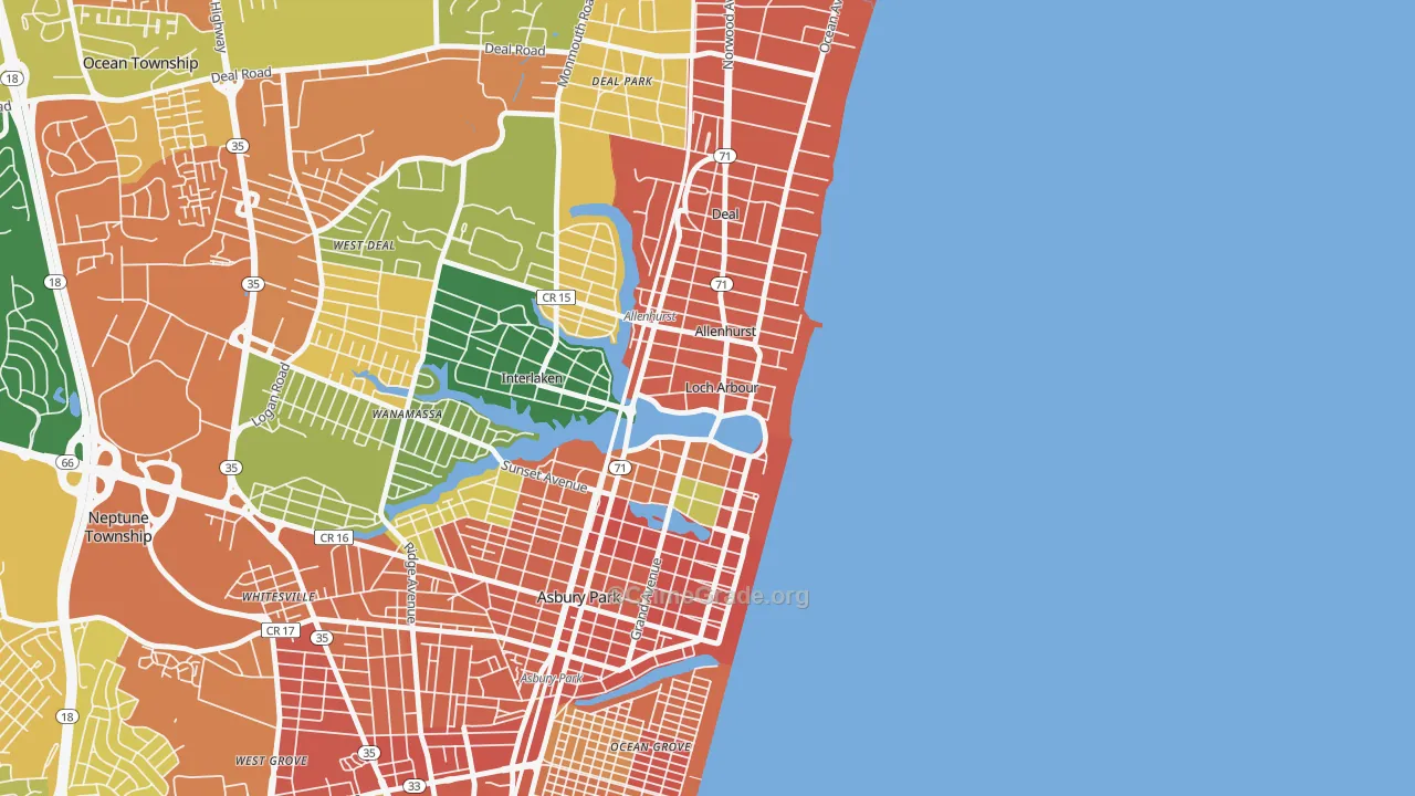 Loch Arbour, NJ Map of Assault Rates