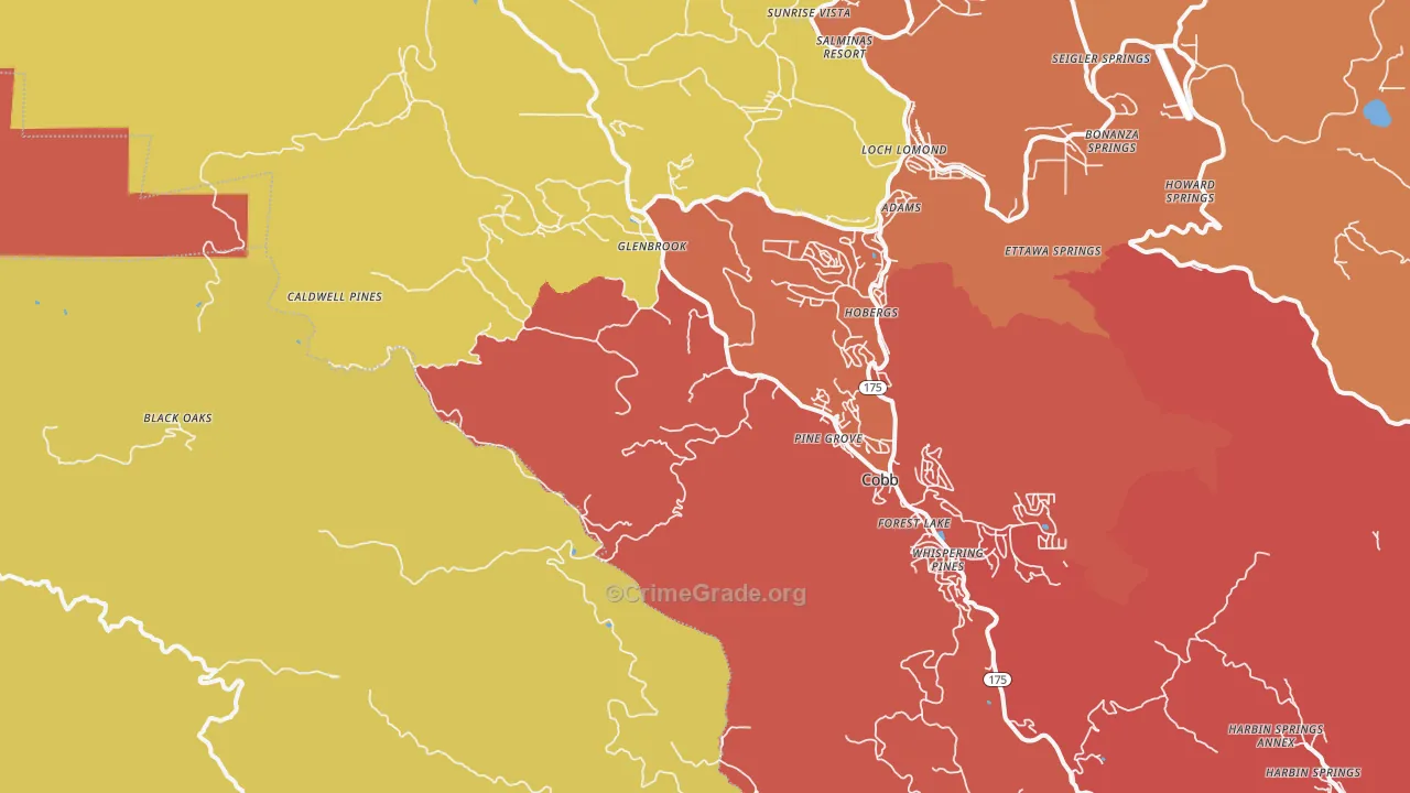 Loch Lomond, CA Map of Assault Rates