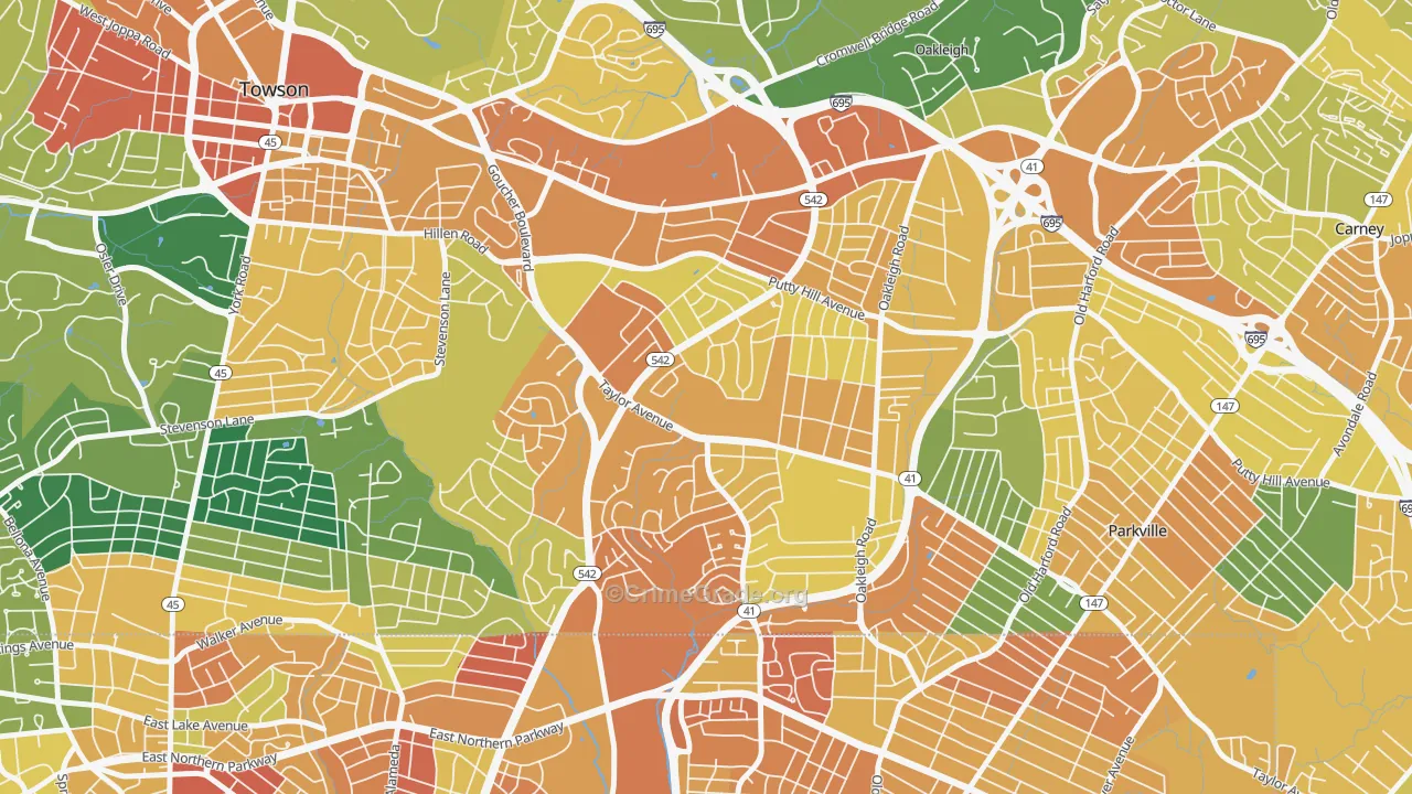 Loch Raven Village, Parkville, MD Map of Assault Rates