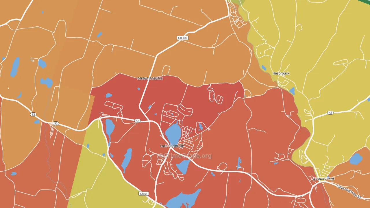 Loch Sheldrake, NY Map of Assault Rates
