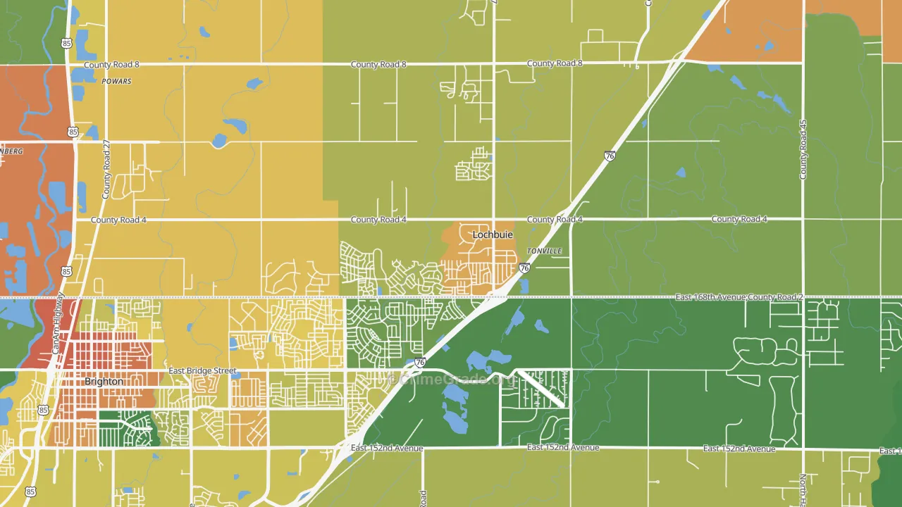 Lochbuie, CO Map of Assault Rates