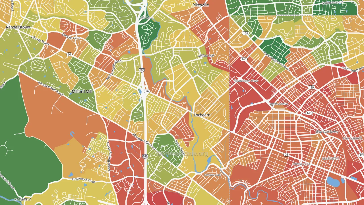 Lochearn, MD Map of Assault Rates