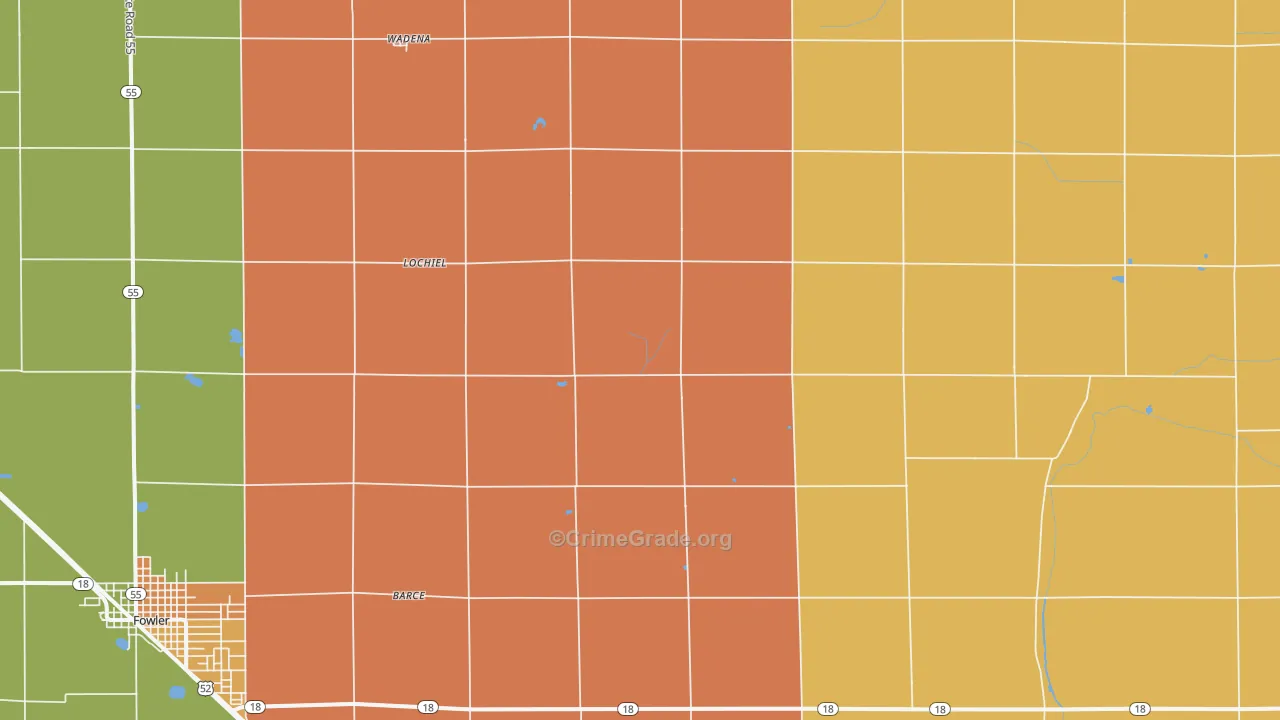 Lochiel, IN Map of Assault Rates
