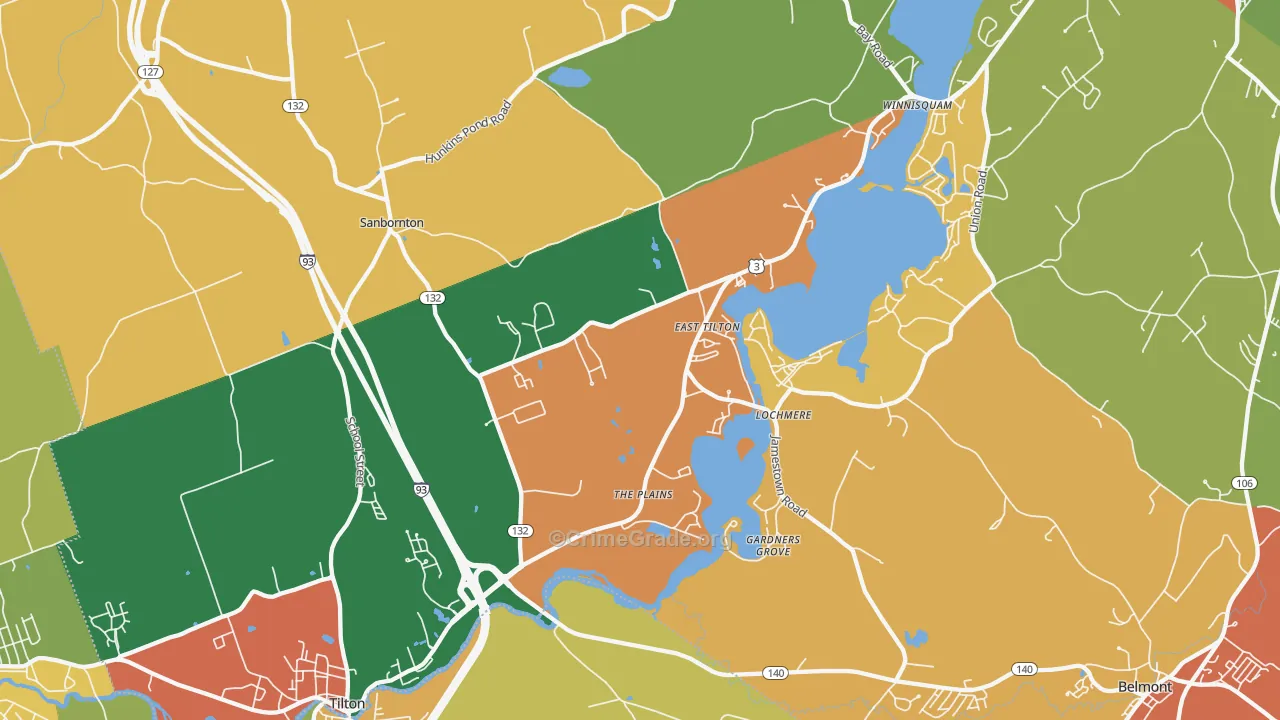 Lochmere, NH Map of Assault Rates