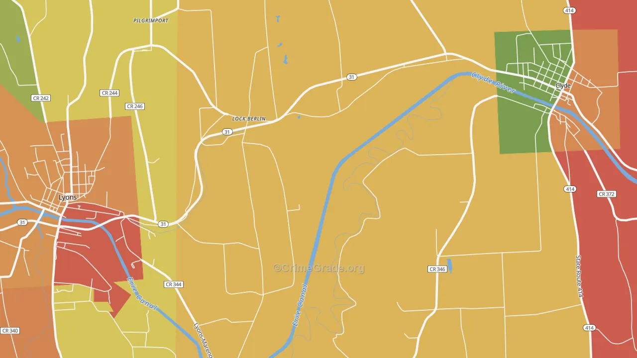 Lock Berlin, NY Map of Assault Rates