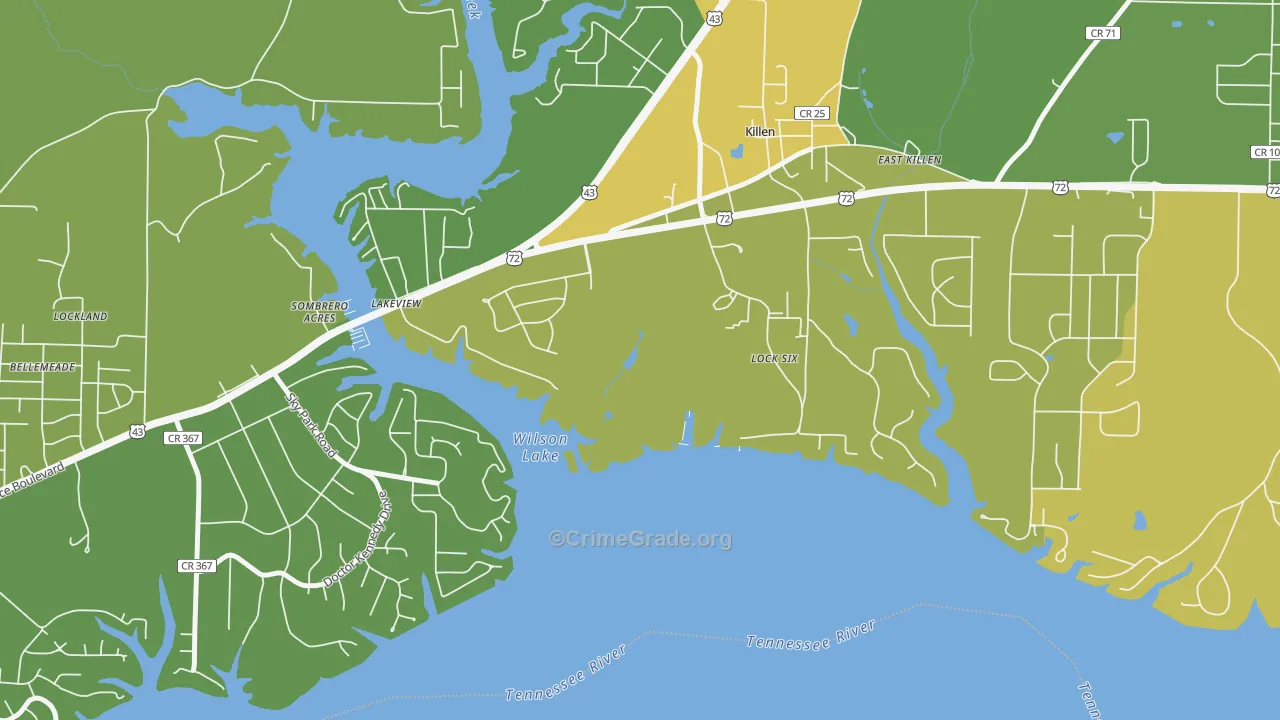 Lock Six, AL Map of Assault Rates