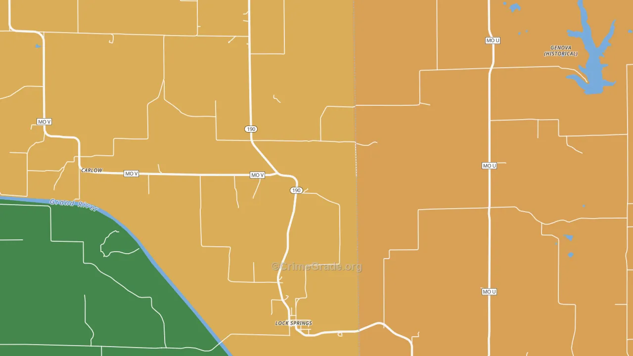 Lock Springs, MO Map of Assault Rates
