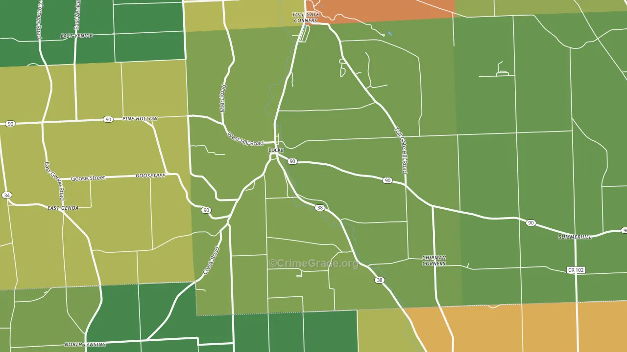 Locke, NY Map of Assault Rates