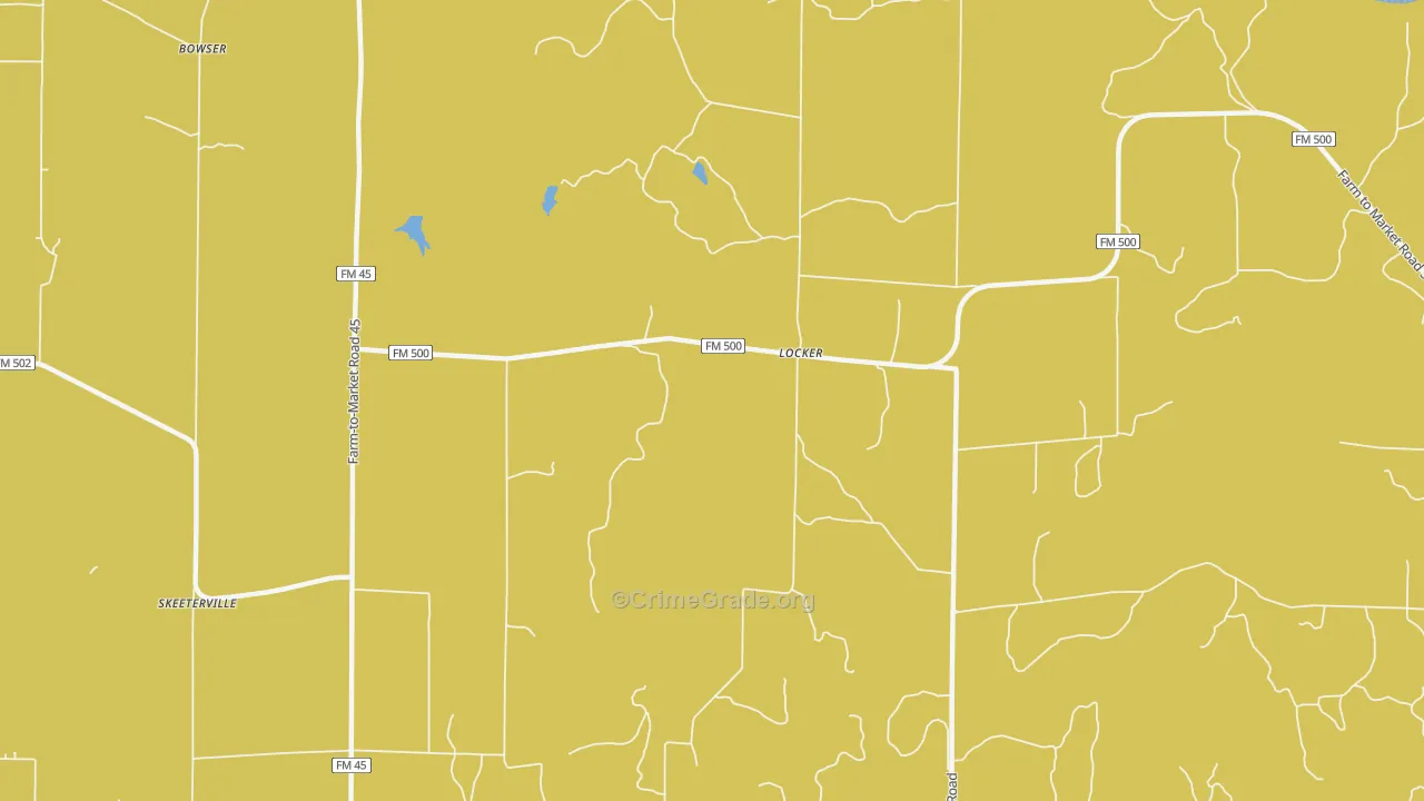 Locker, TX Map of Assault Rates