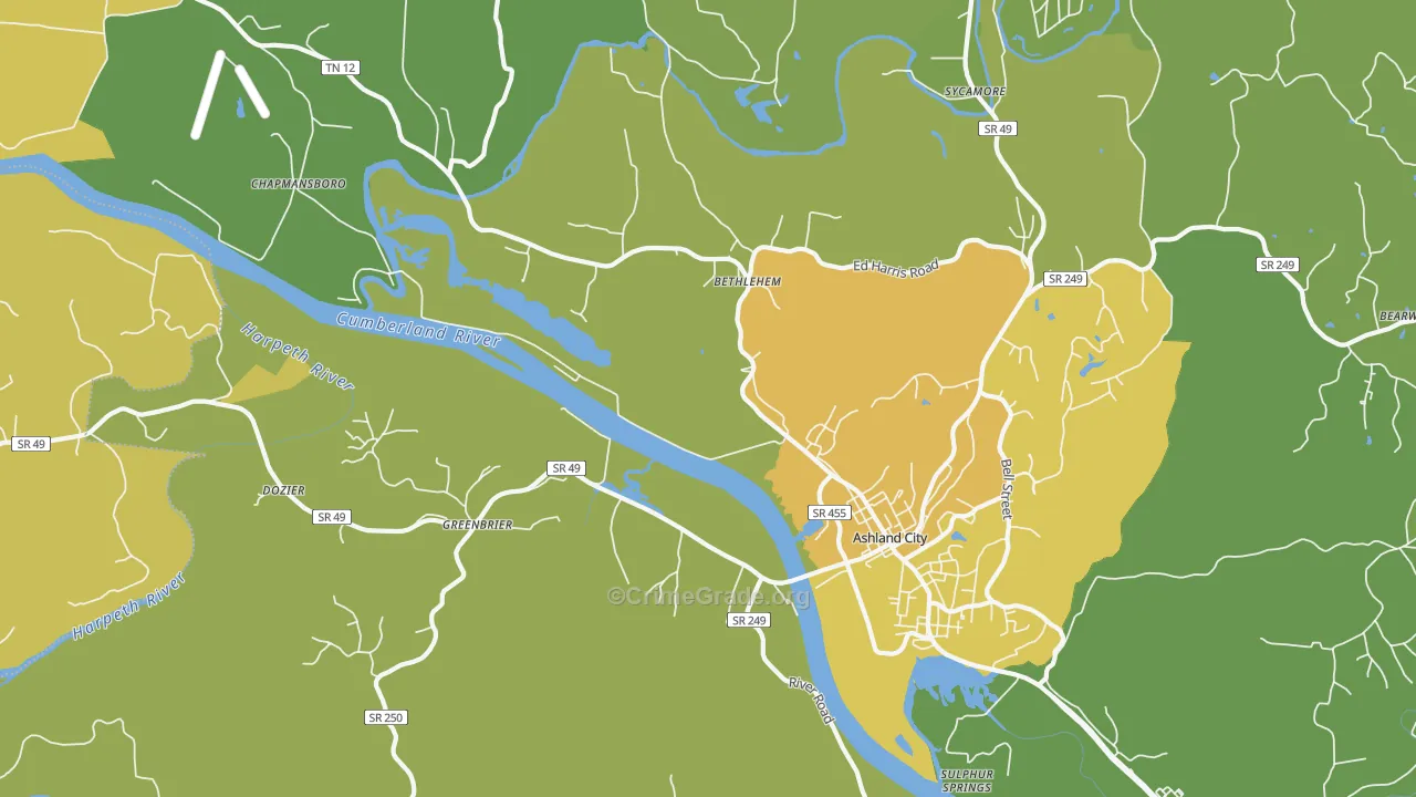 Lockertsville, TN Map of Assault Rates