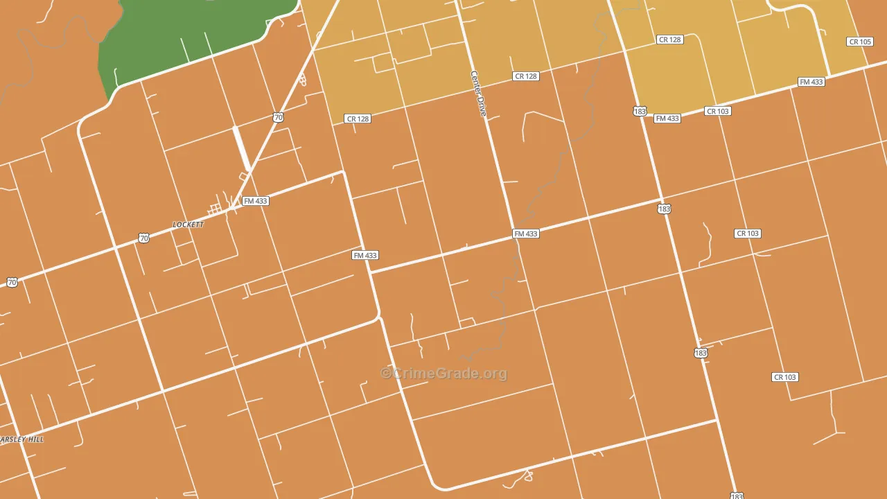 Lockett, TX Map of Assault Rates