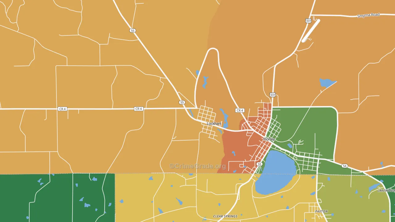 Lockhart, AL Map of Assault Rates