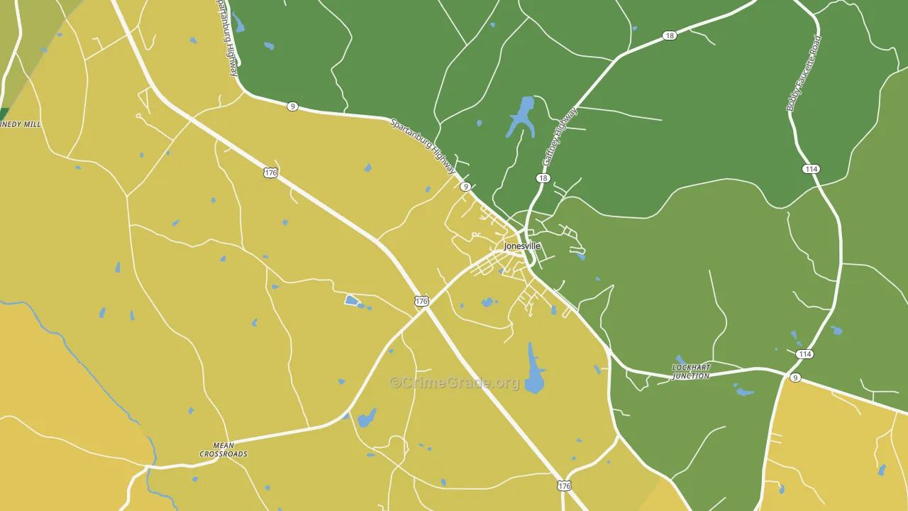 Lockhart Junction, SC Map of Assault Rates