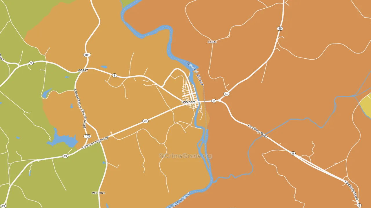 Lockhart, SC Map of Assault Rates