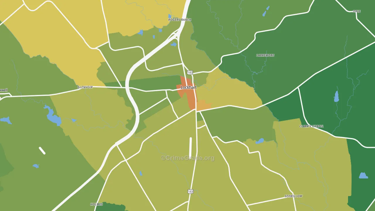 Lockhart, TX Map of Assault Rates