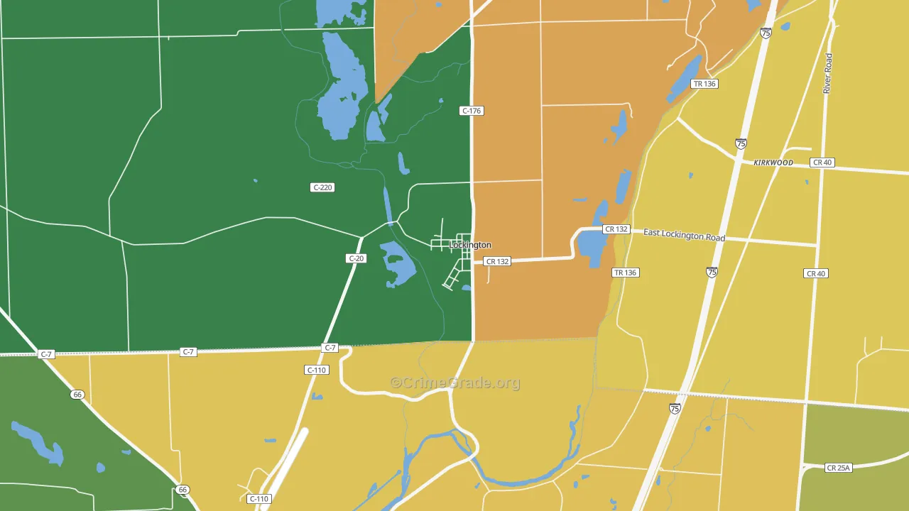 Lockington, OH Map of Assault Rates