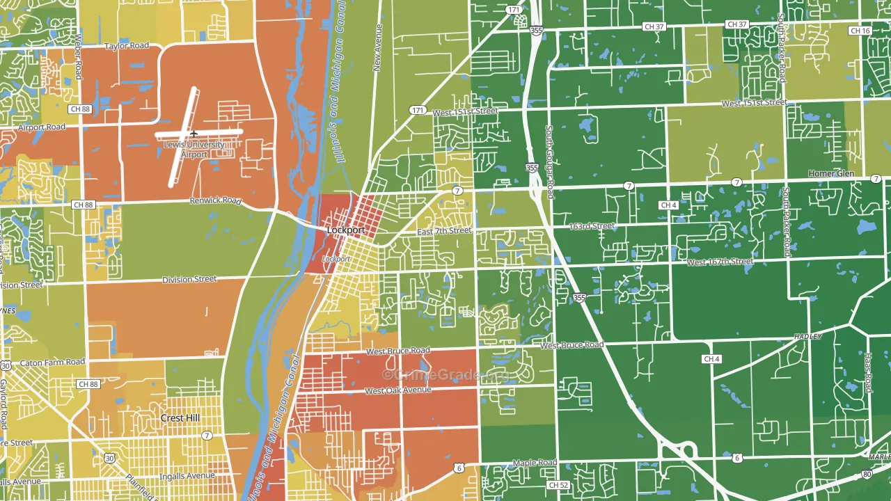 Lockport, IL Map of Assault Rates