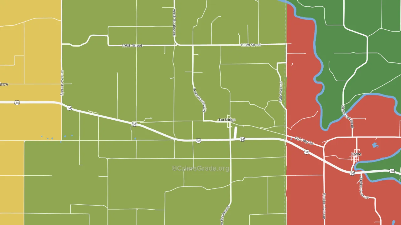 Lockridge, IA Map of Assault Rates