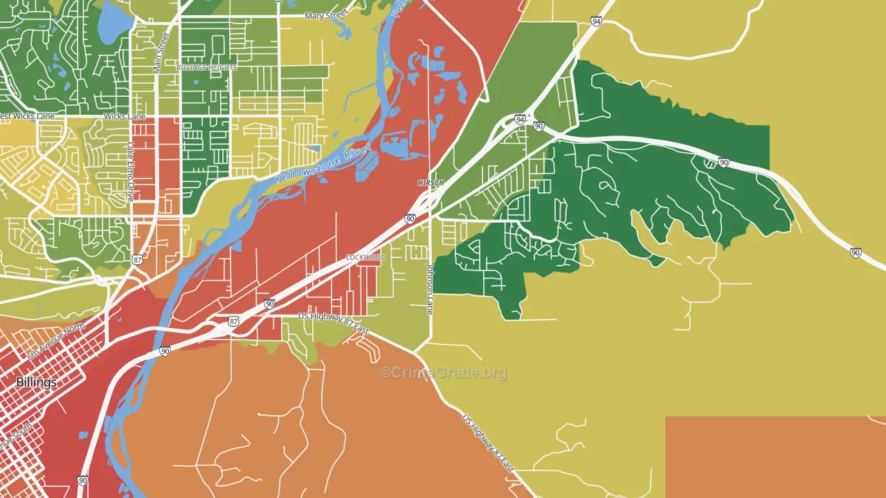 Lockwood, MT Map of Assault Rates