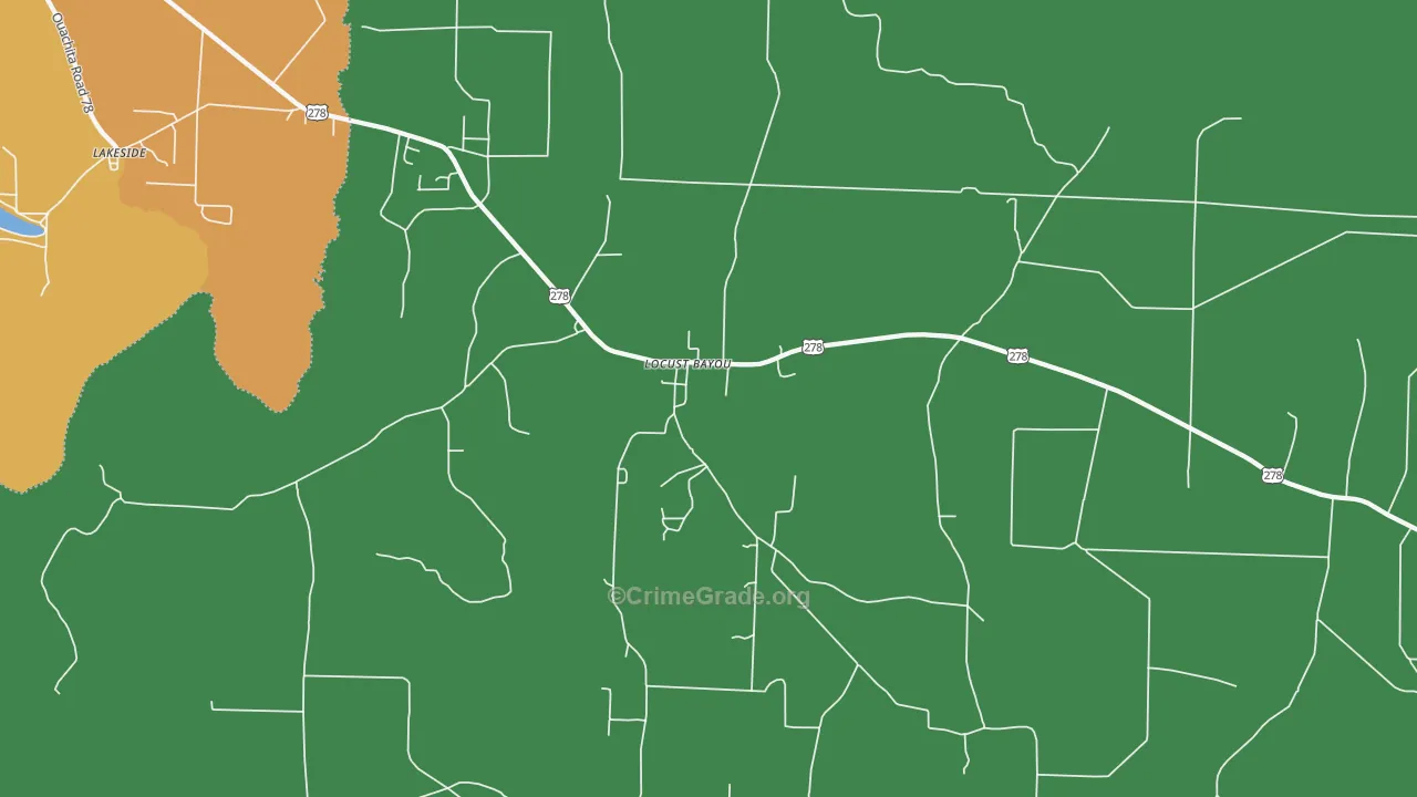 Locust Bayou, AR Map of Assault Rates