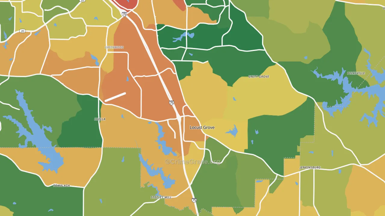 Locust Grove, GA Map of Assault Rates