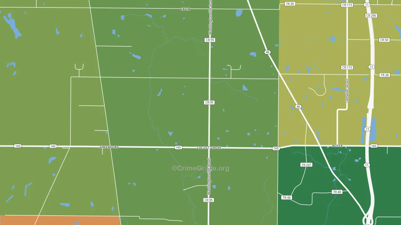 Locust Grove, OH Map of Assault Rates