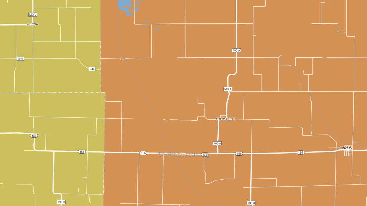Locust Hill, MO Map of Assault Rates