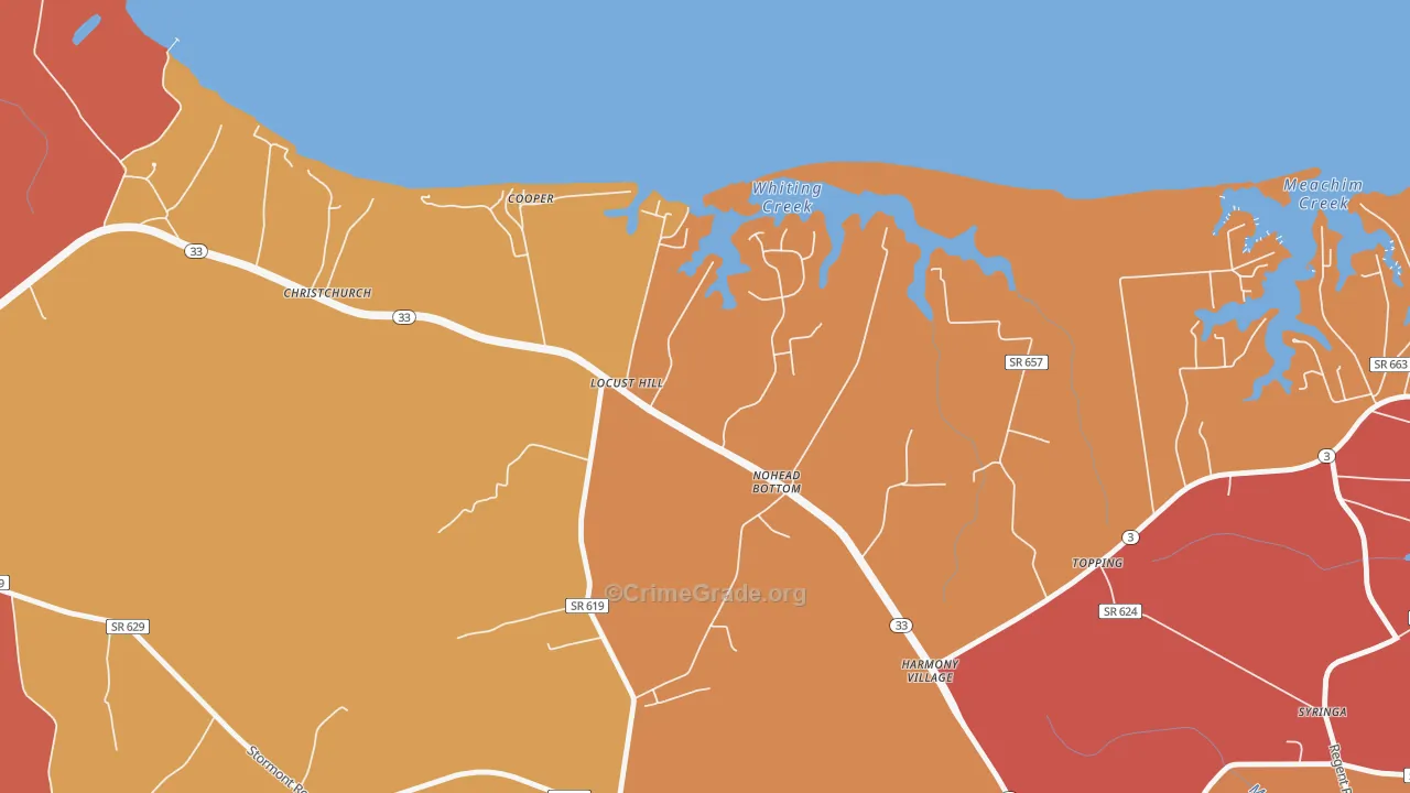 Locust Hill, VA Map of Assault Rates