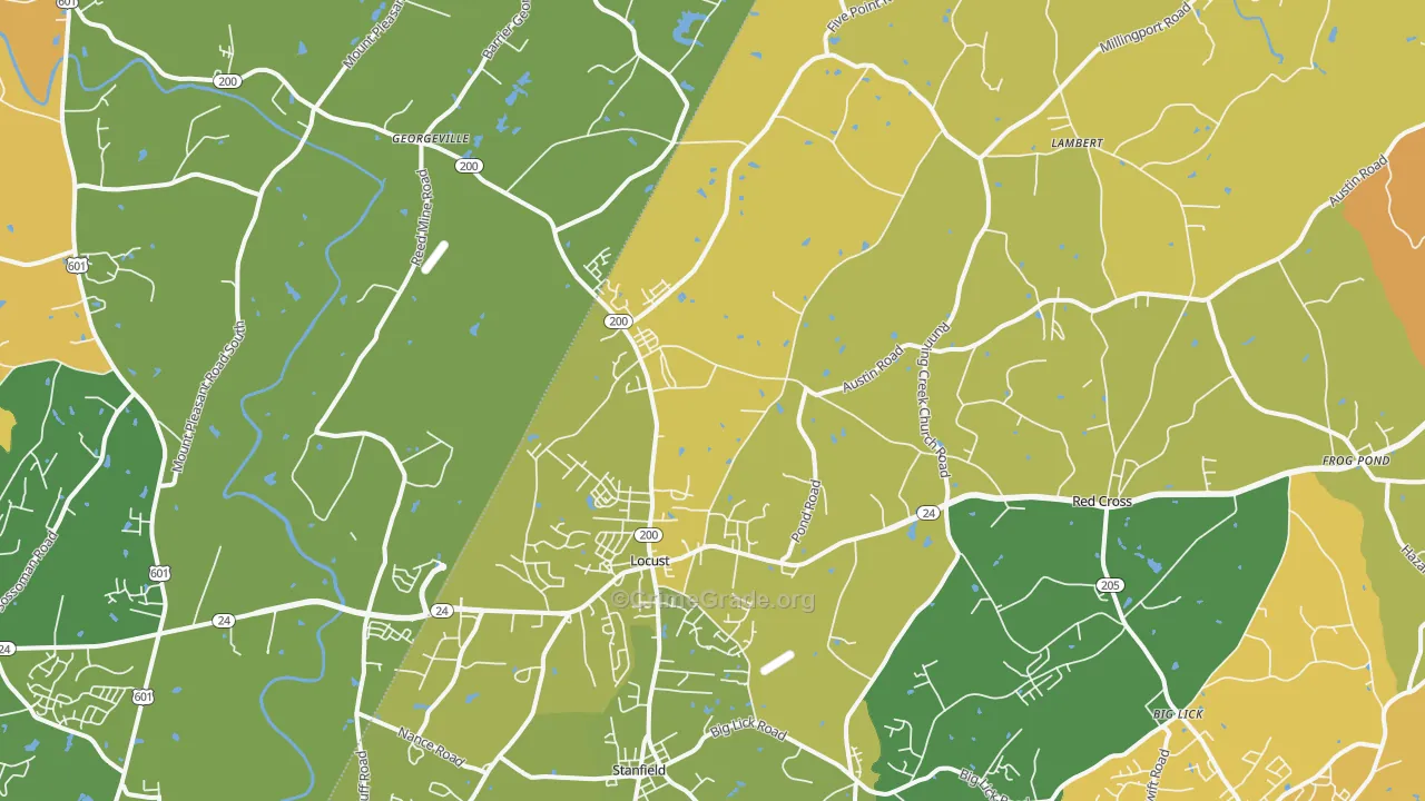 Locust, NC Map of Assault Rates