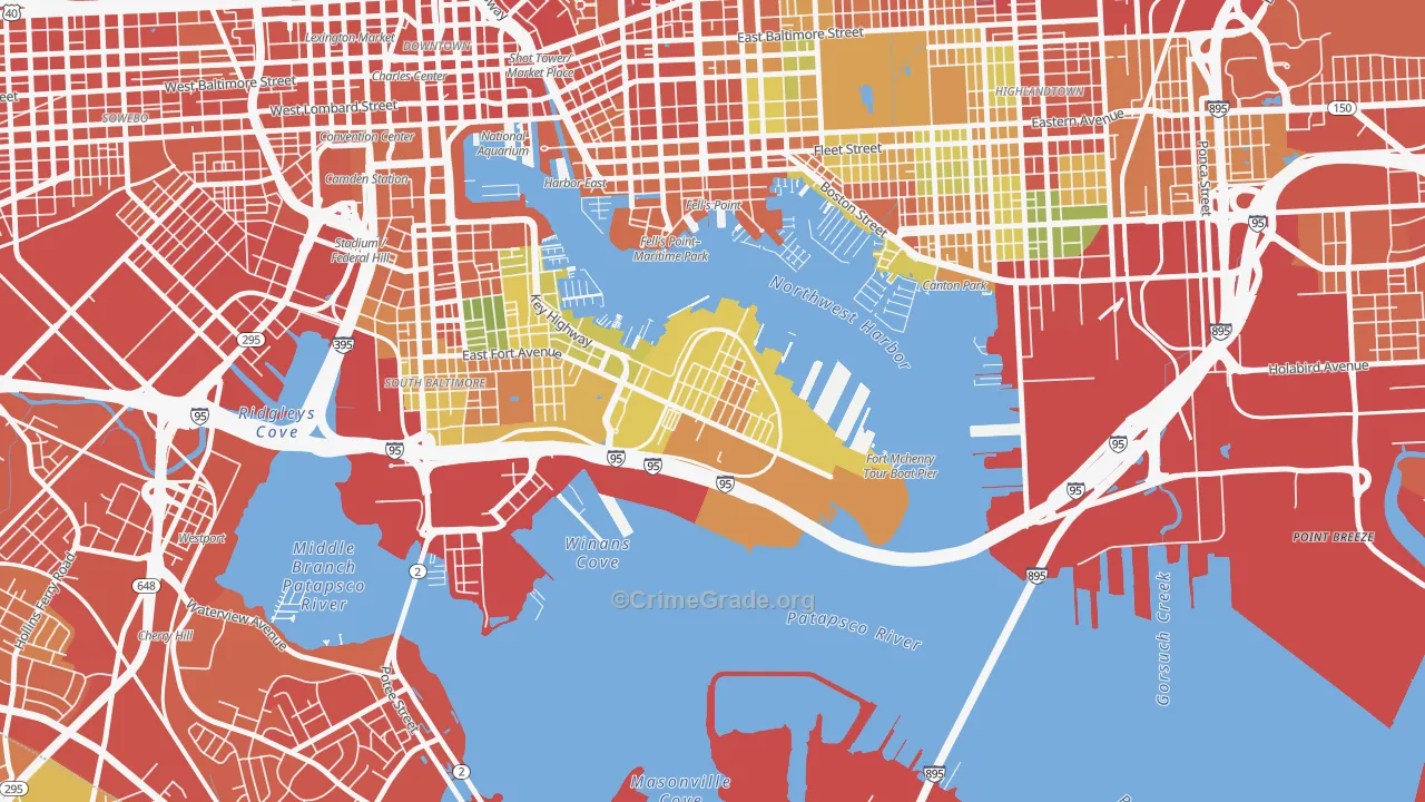 Locust Point, Baltimore, MD Map of Assault Rates