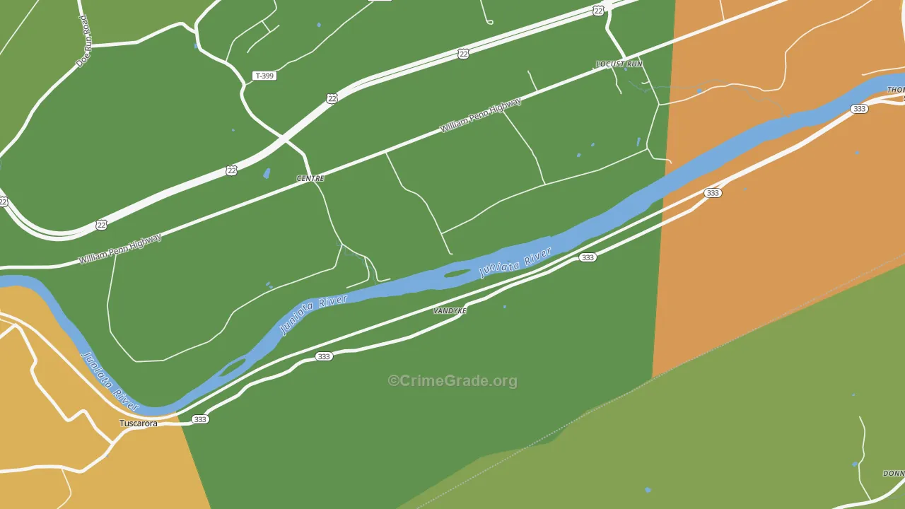 Locust Run, PA Map of Assault Rates