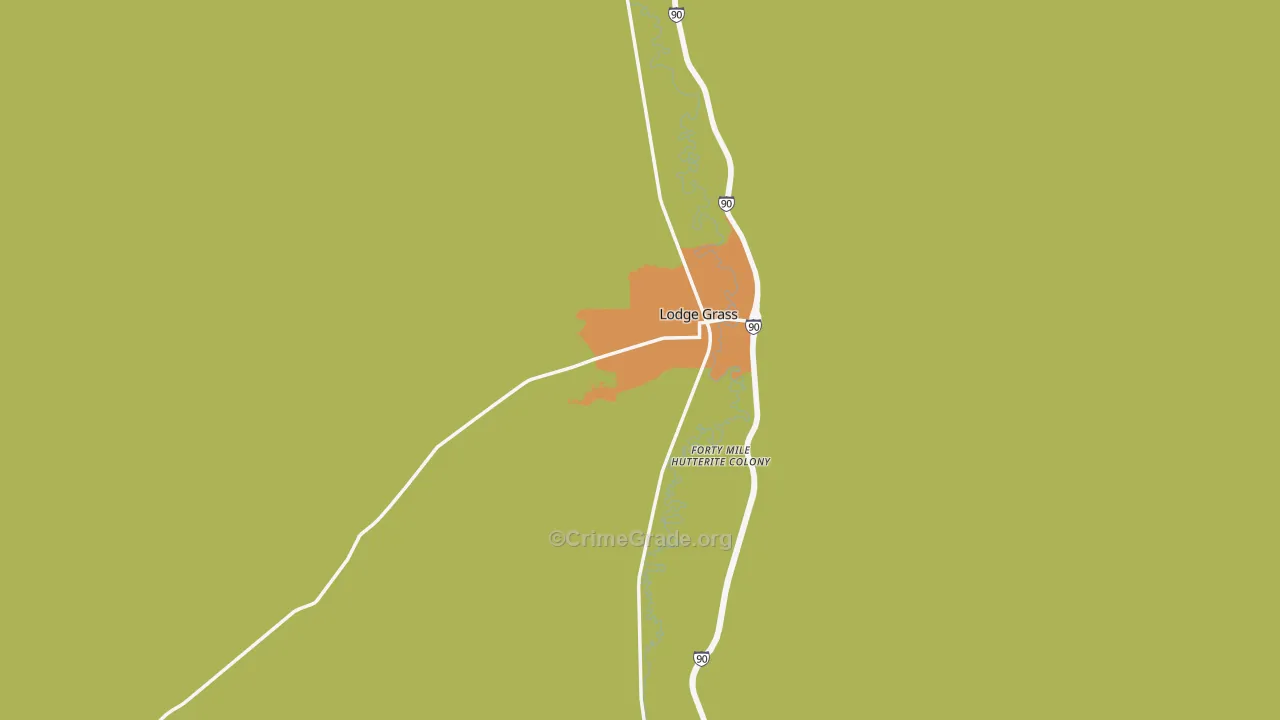 Lodge Grass, MT Map of Assault Rates