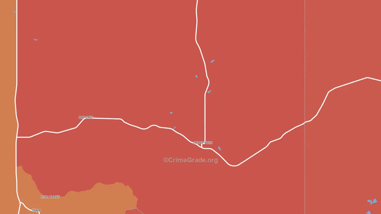 Lodge Pole, MT Map of Assault Rates