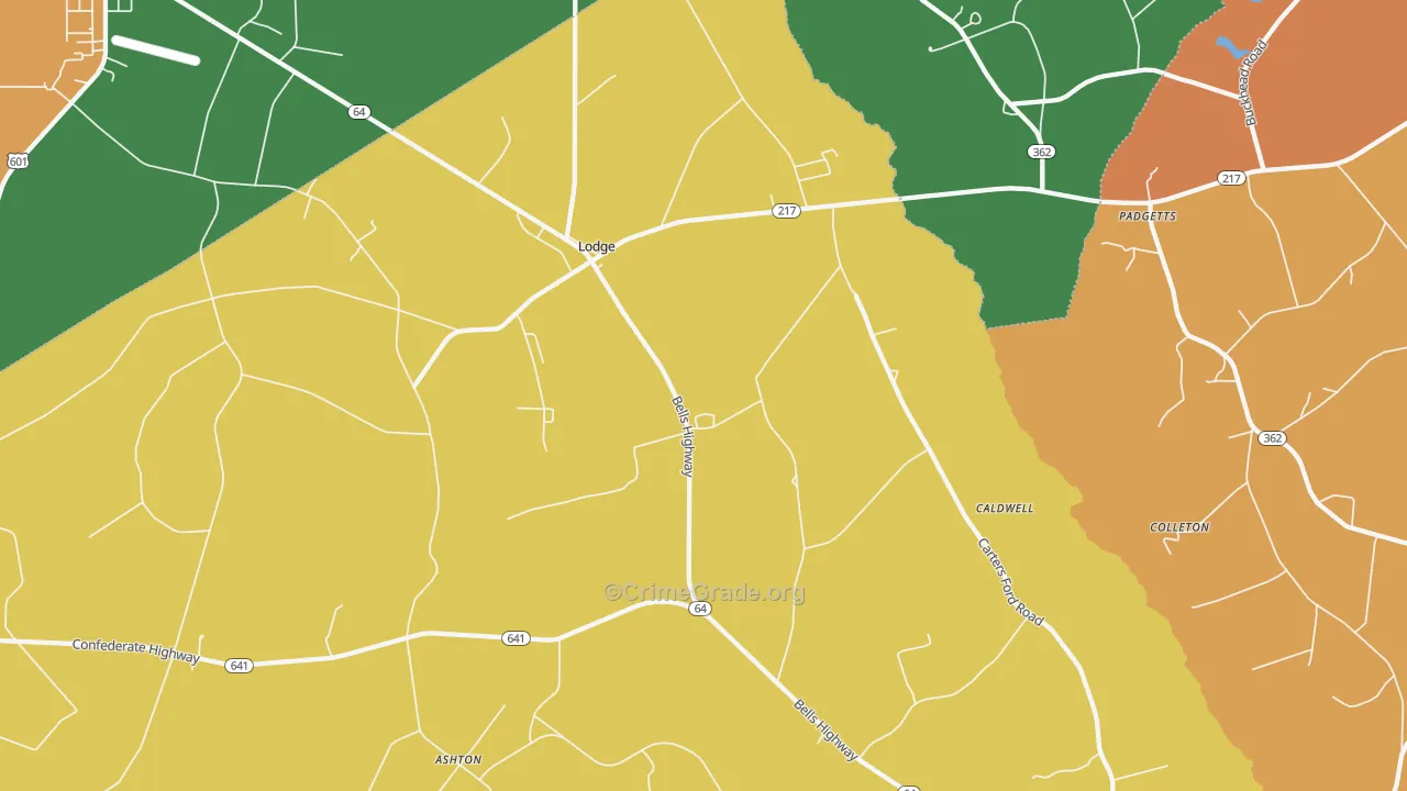 Lodge, SC Map of Assault Rates