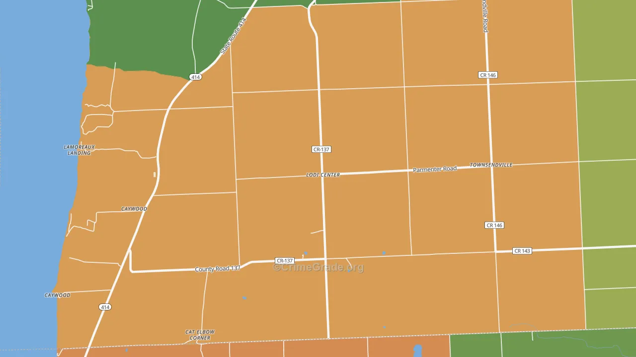 Lodi Center, NY Map of Assault Rates